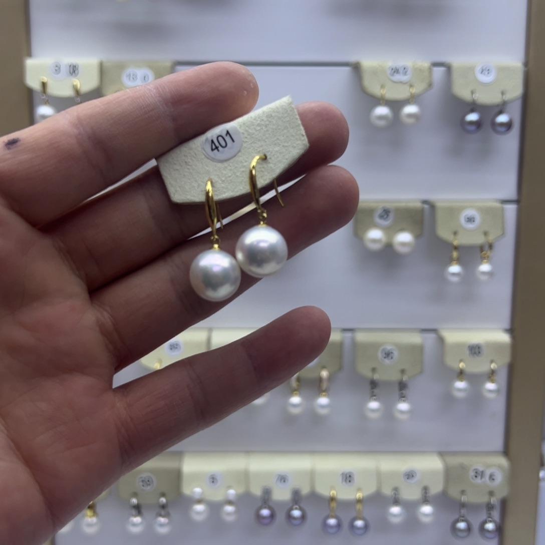 淡水珍珠耳饰银S925镶嵌