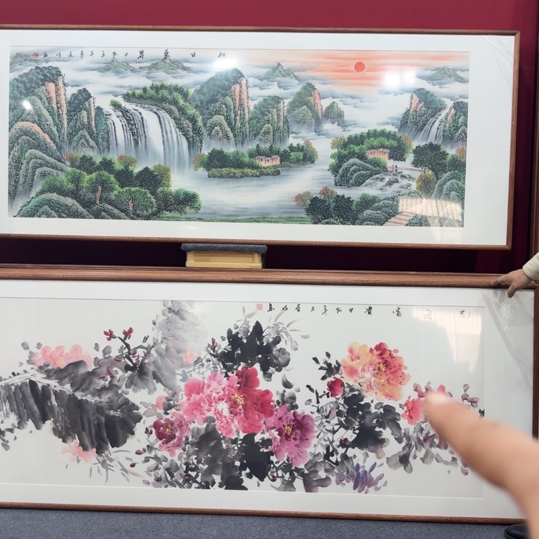 国画手绘作品带框包邮