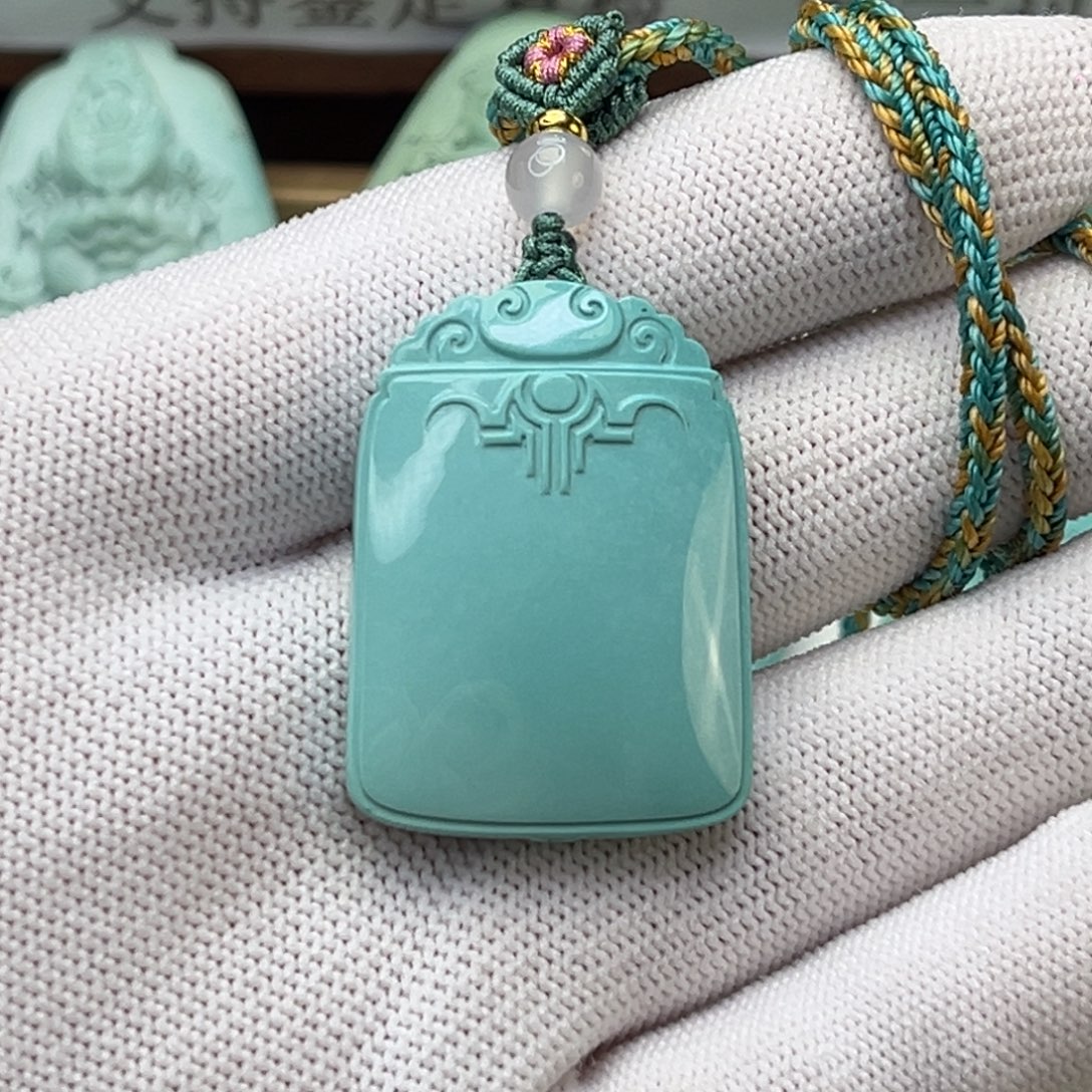 绿松石未镶嵌珠宝奇石无事牌