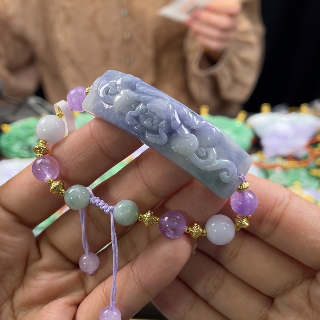 翡翠手链未镶嵌代编织