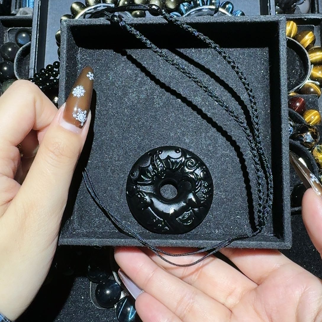 雅****黑曜岩未镶嵌颈饰