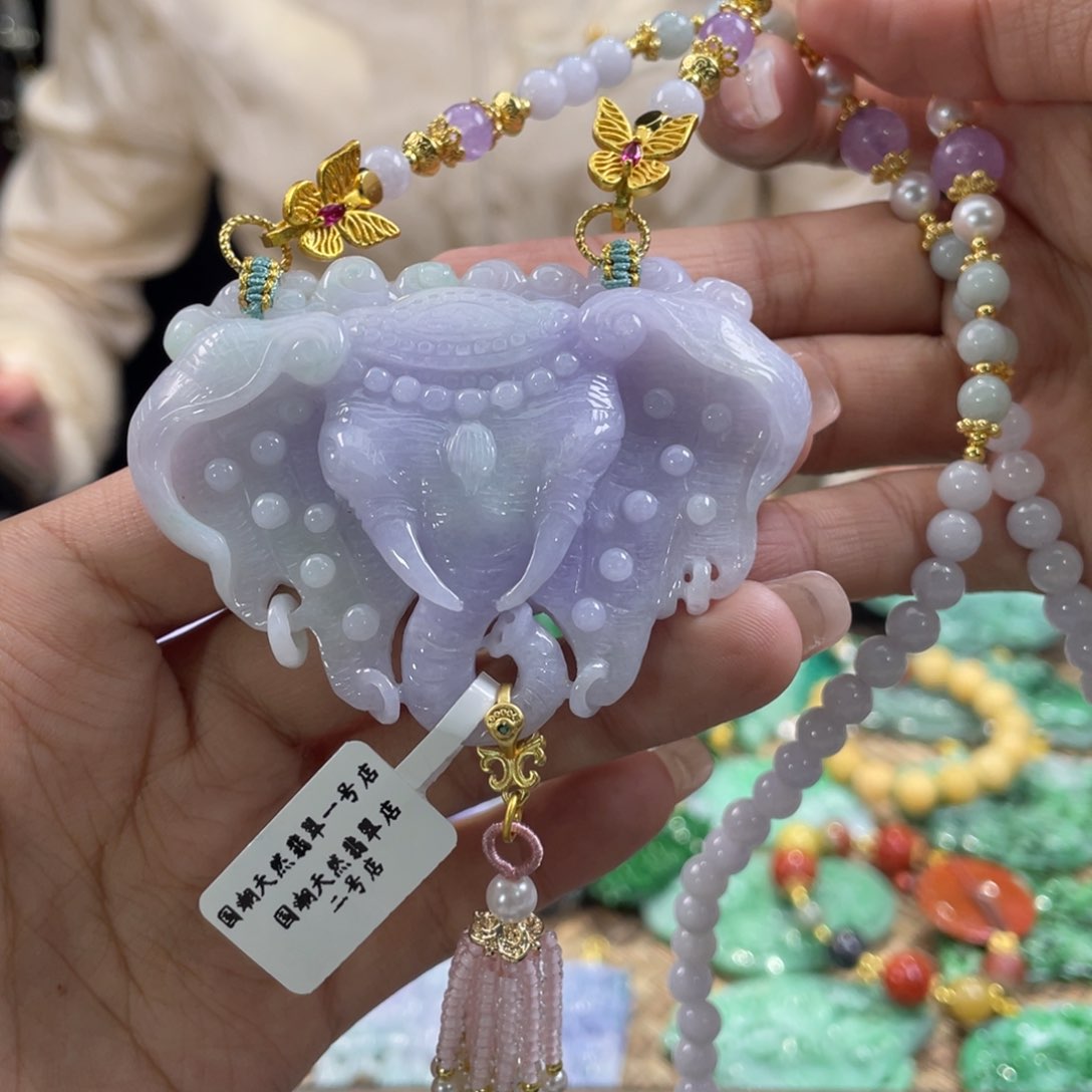 翡翠颈饰未镶嵌代编织