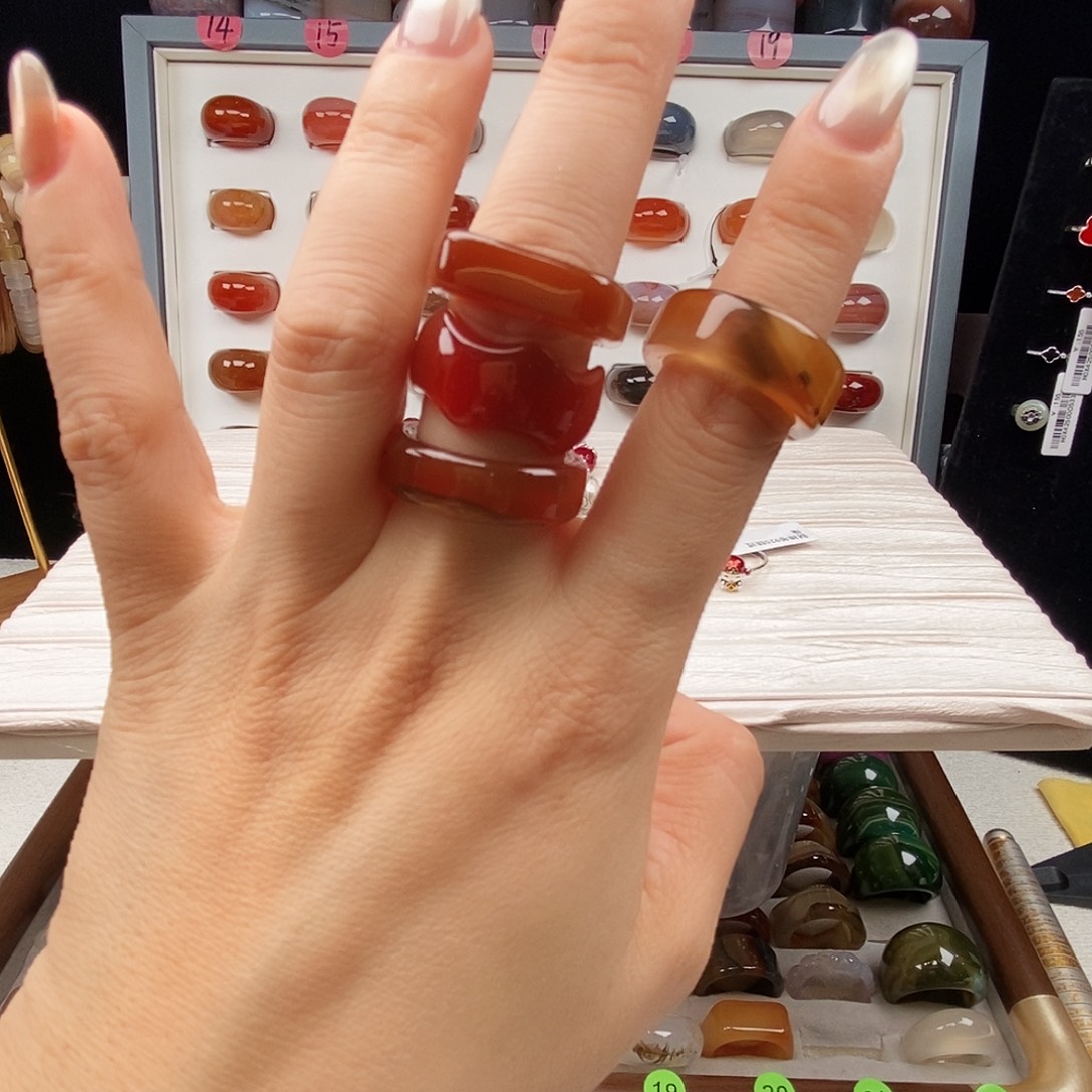 蓝***儿玛瑙/玉髓合金戒指