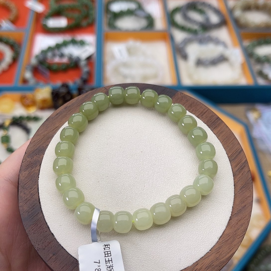 和田玉未镶嵌手串Z12卡7×8