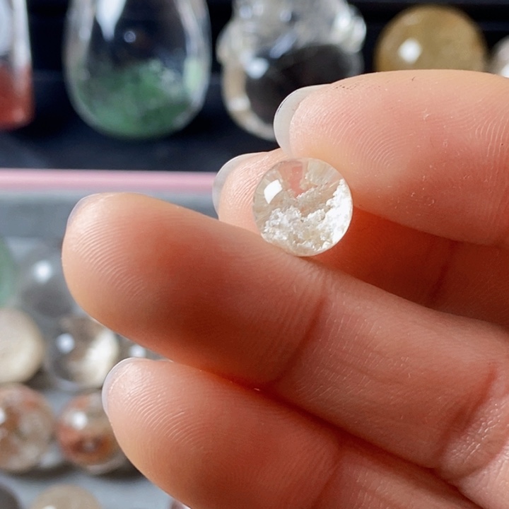 水晶颈饰未镶嵌糖***?白幽灵10mm戒指