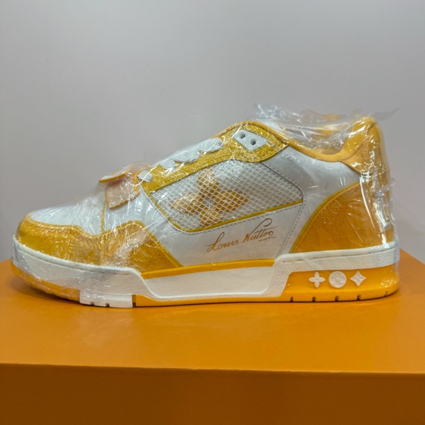 未使用 LouisVuitton/路易威登 41.5码 白黄魔术贴 时尚板鞋