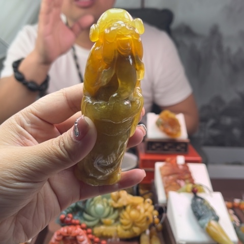 岫玉手把件未镶嵌挂件