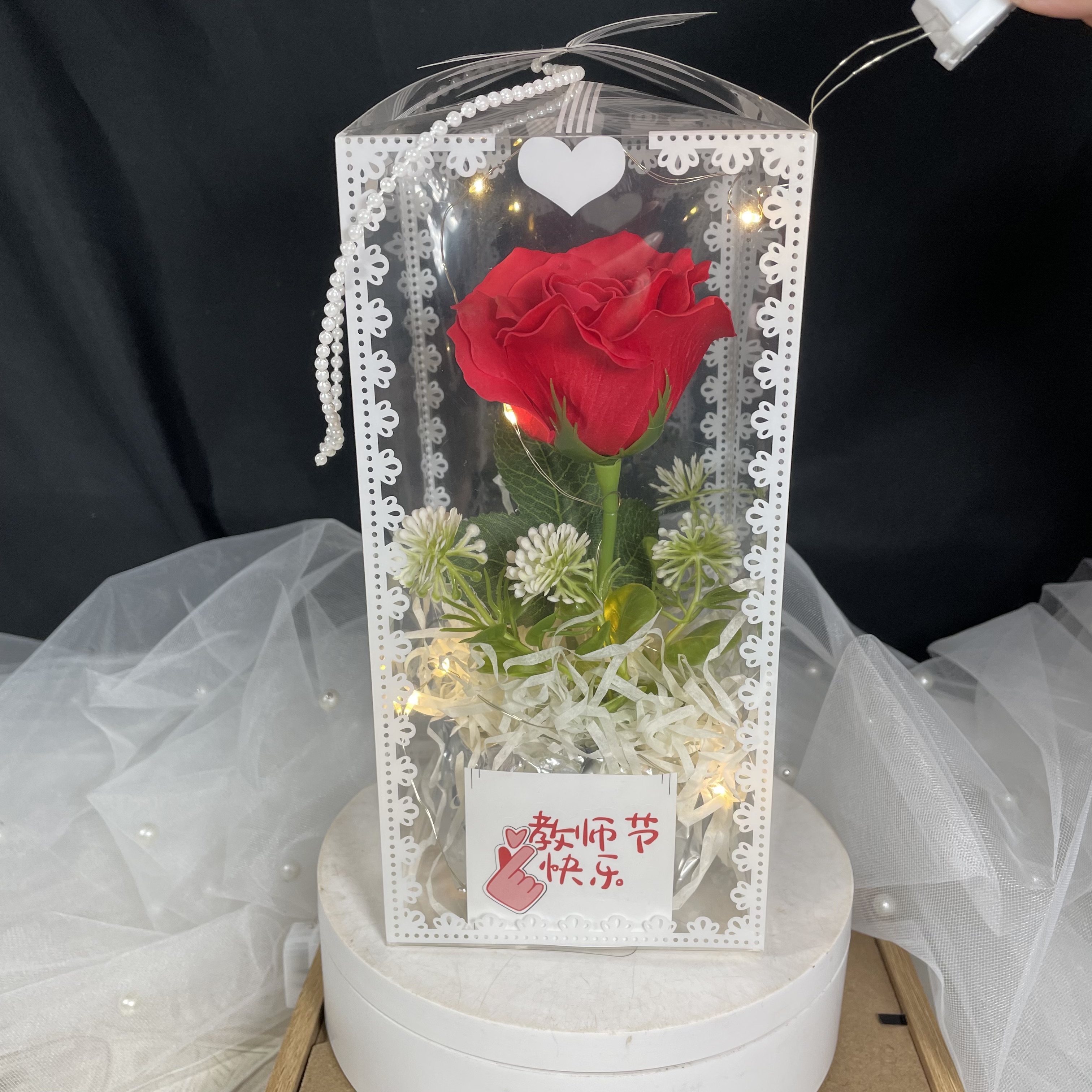 教师节礼品透明包装礼盒手工diy配件
