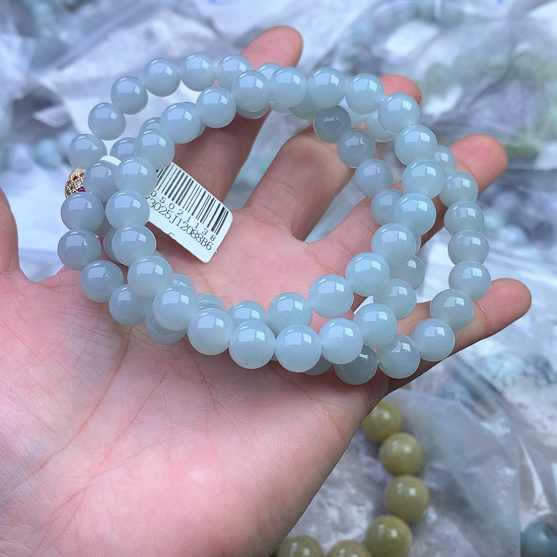 未镶嵌手串搭配定制翡翠手串搭配