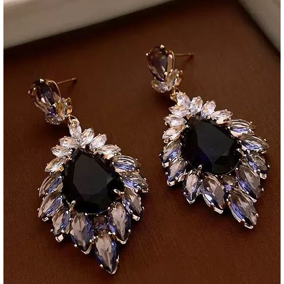 铜合金合成锆石耳饰 铜合金合成立方氧化锆小众欧美女士耳饰-5829