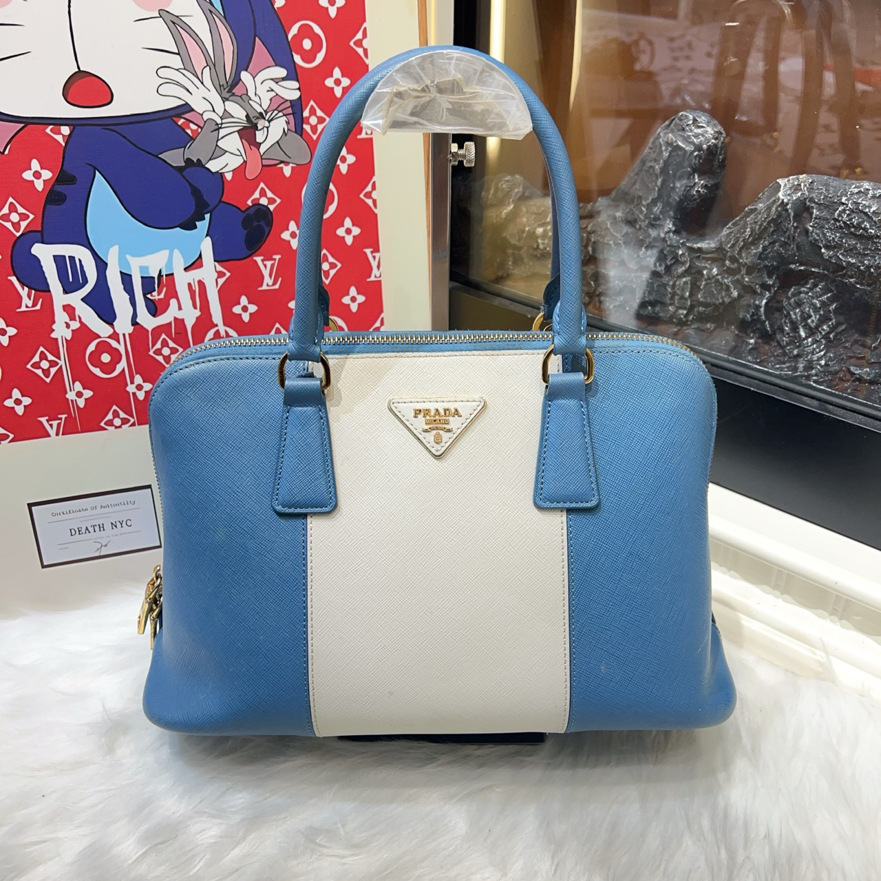 95新 Prada/普拉达 Prada普拉达贝壳手提包a6291