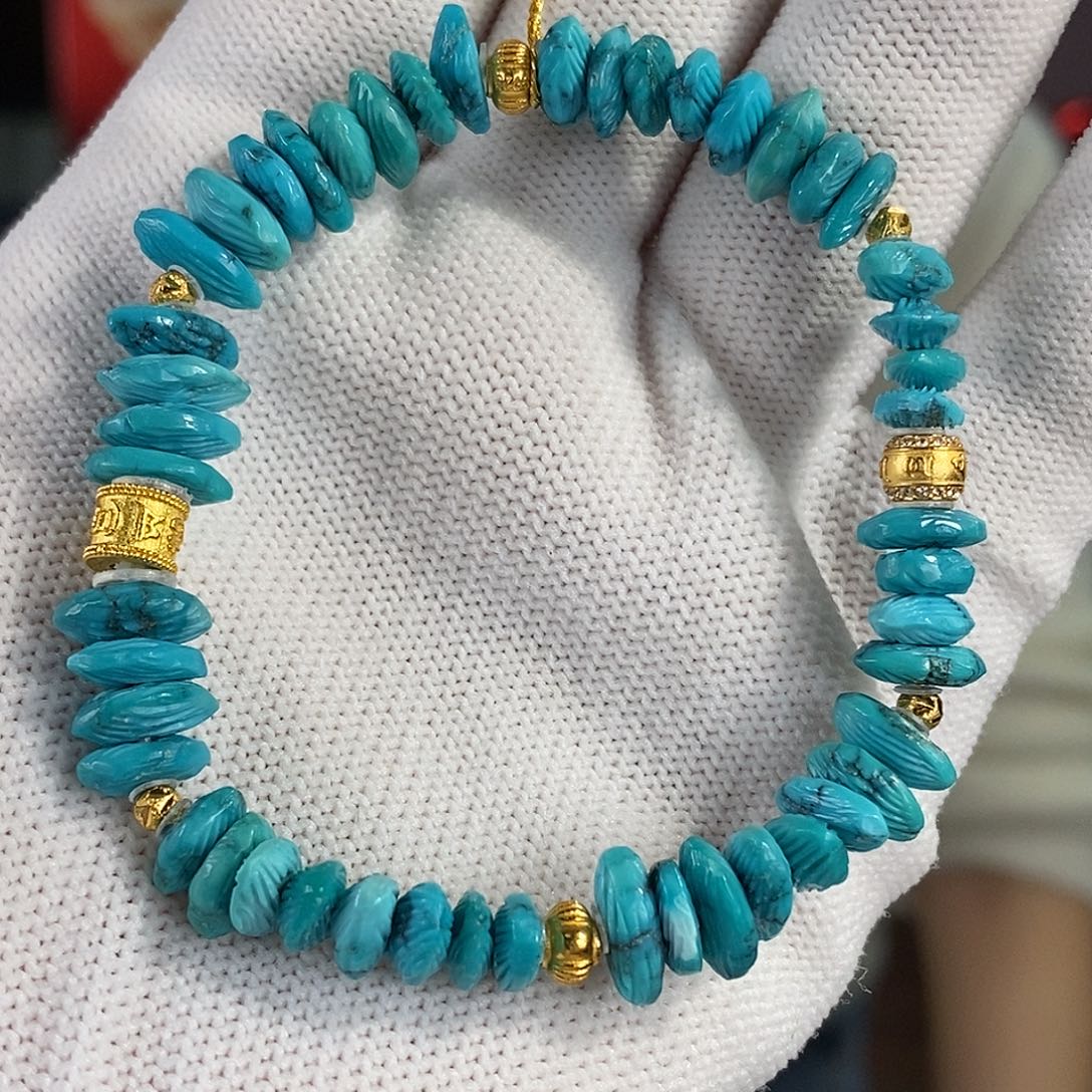 绿松石银S925镀金镶嵌珠宝奇石