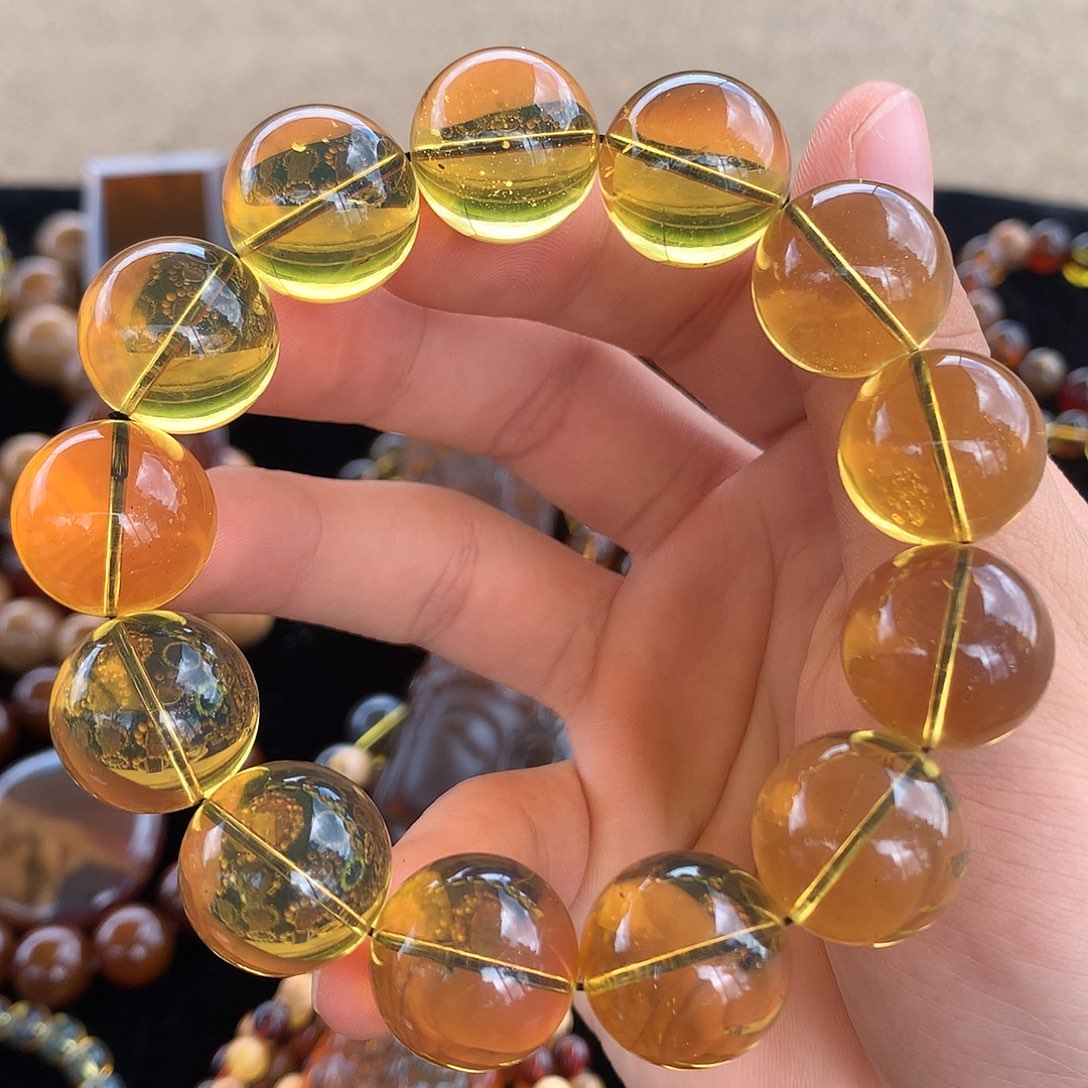 琥珀未镶嵌珠宝奇石天然缅甸琥珀手串