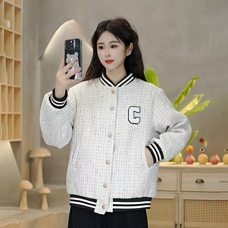 女款时尚小香风外套女2025春秋新款宽松韩版小众设计感休闲棒球服