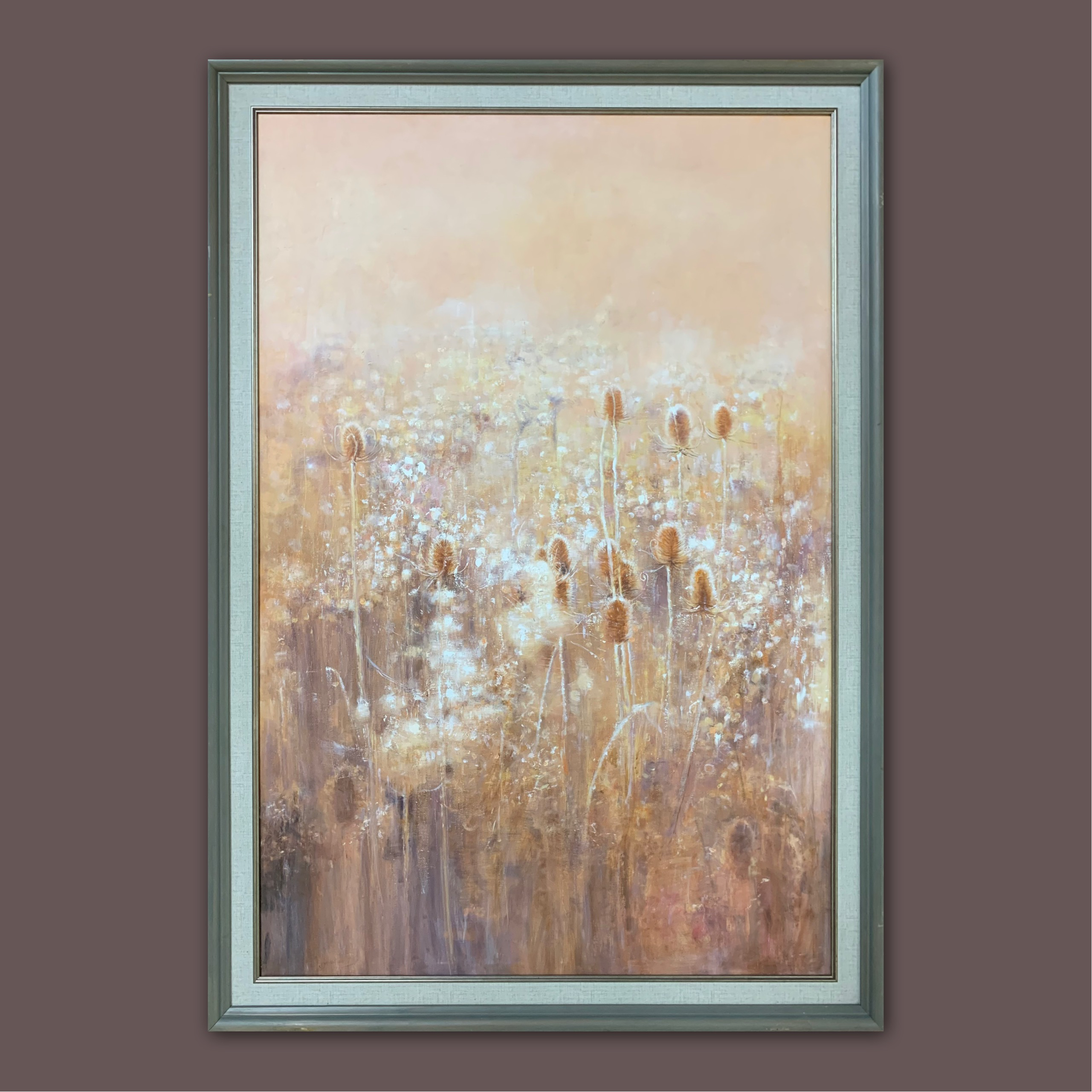 尤里艺术馆 原创《朦胧私语》起绒草风景油画收藏 尺寸95-135cm
