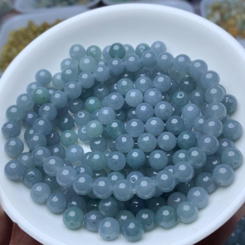 【闪购商品】翡翠手链未镶嵌卡7冰蓝水10个