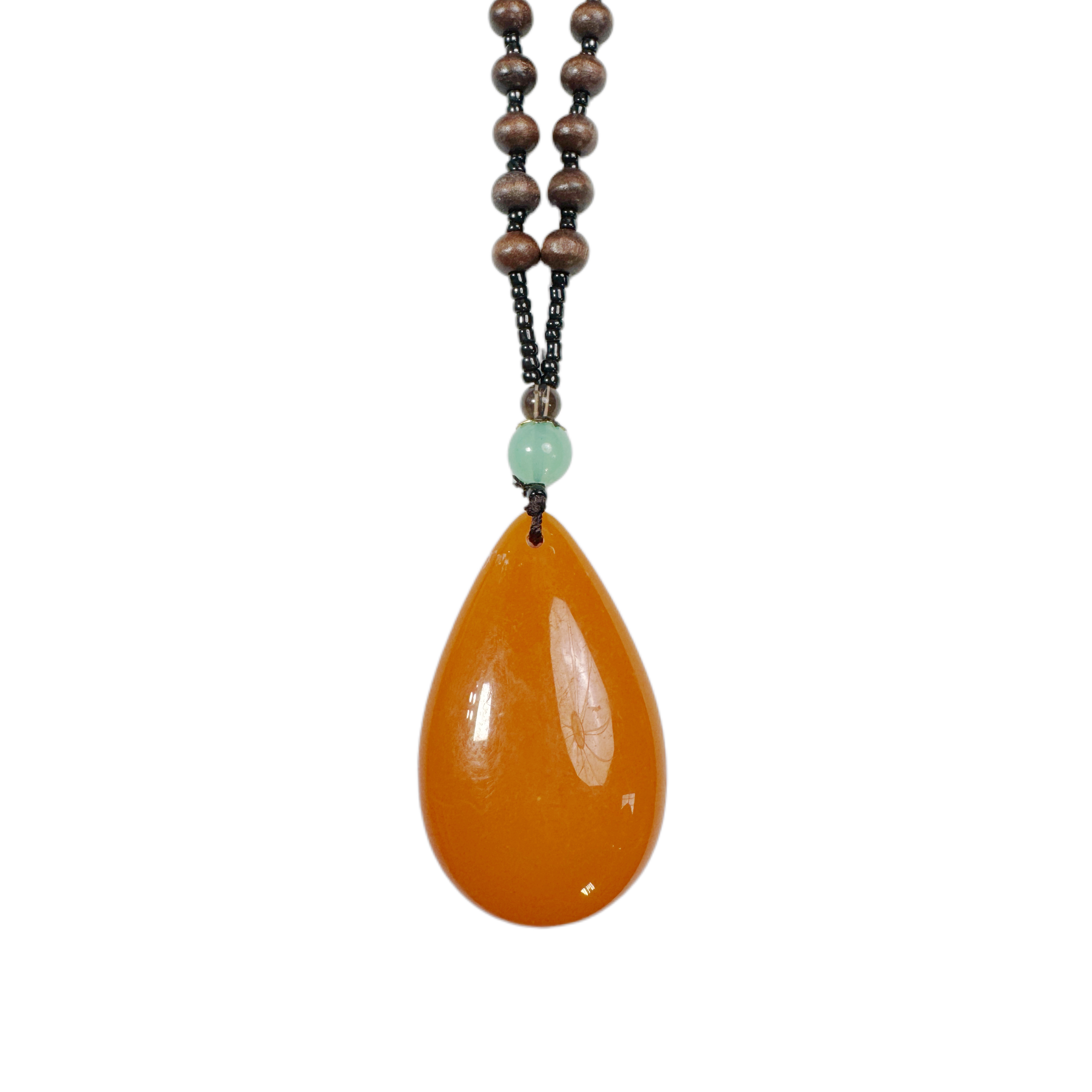 民族风 黄水滴长款挂坠项链-LJW-2B