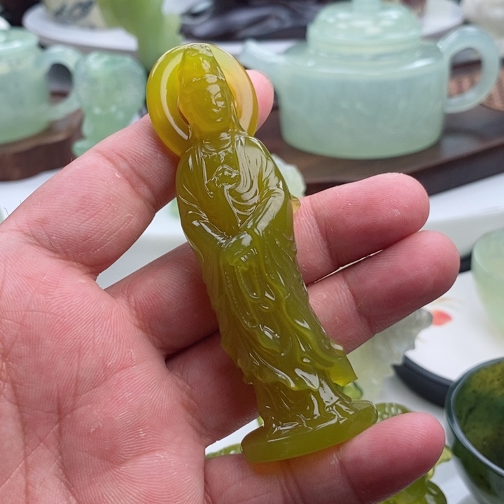 岫玉四大名玉手把件未镶嵌
