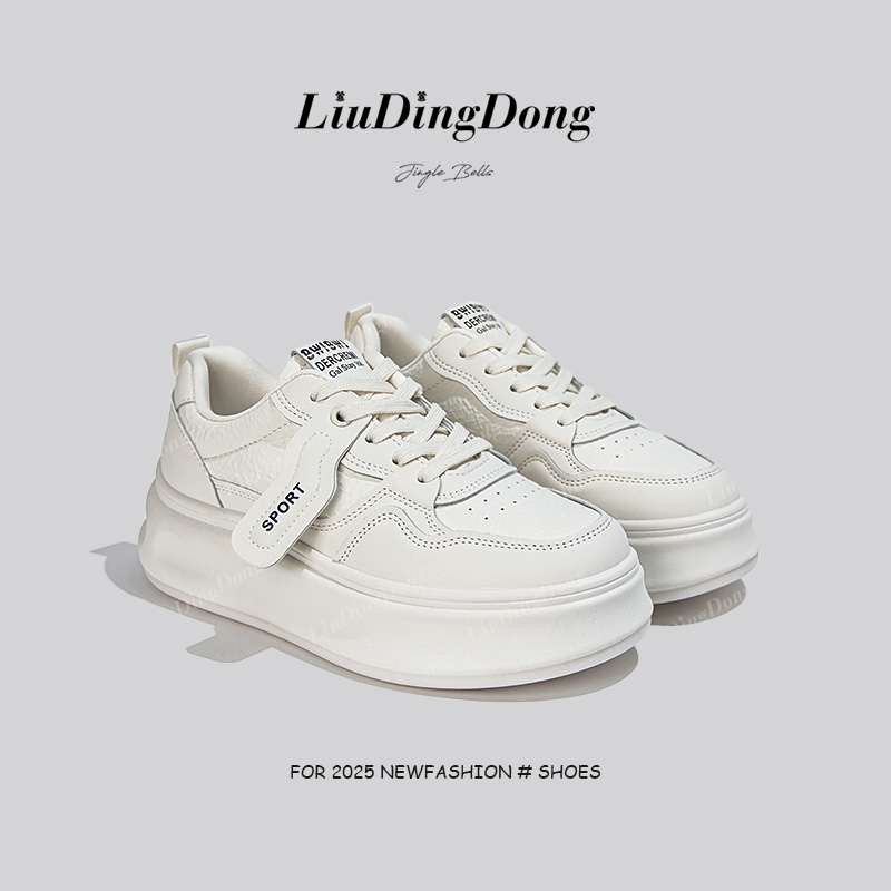 【刘叮咚女鞋】厚底小白鞋2025年春季新款增高女鞋百搭时尚运动鞋
