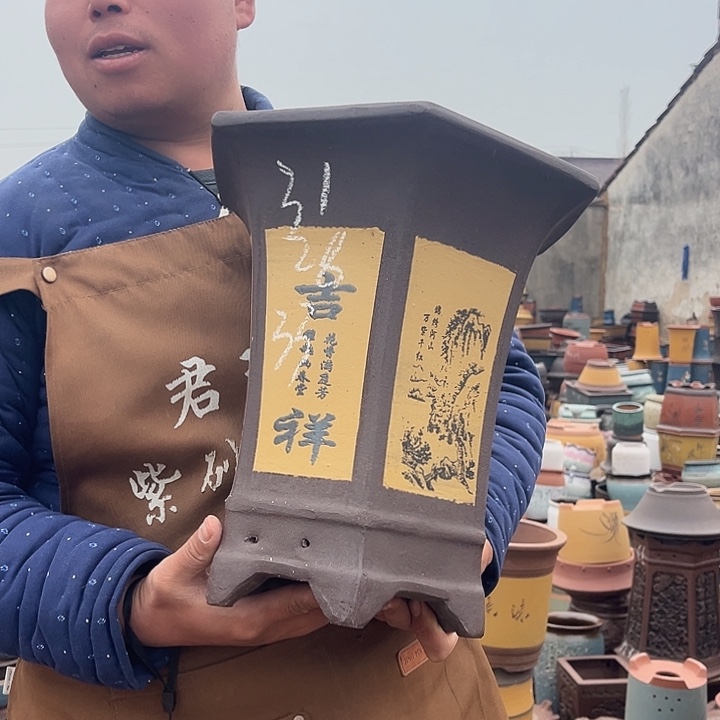 紫砂紫砂花盆盆栽