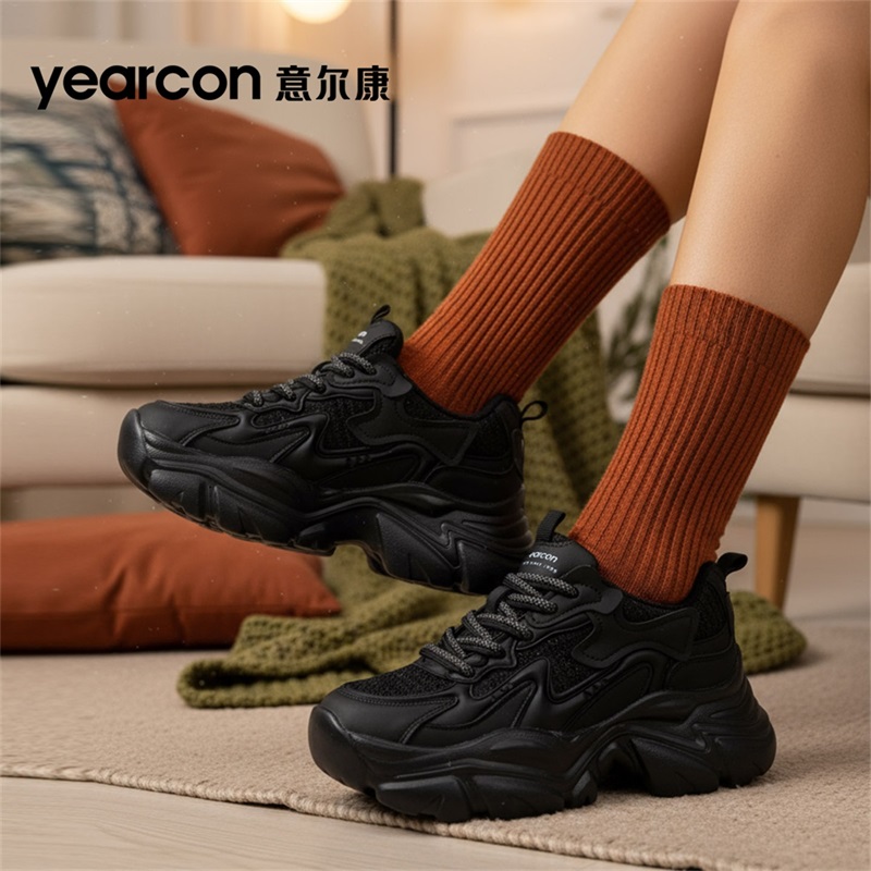 意尔康增高休闲鞋2025秋冬新款时尚潮流百搭厚底高颜值男鞋