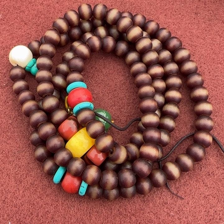 玻璃DIY藏弟出品，藏区老念珠配饰琉璃