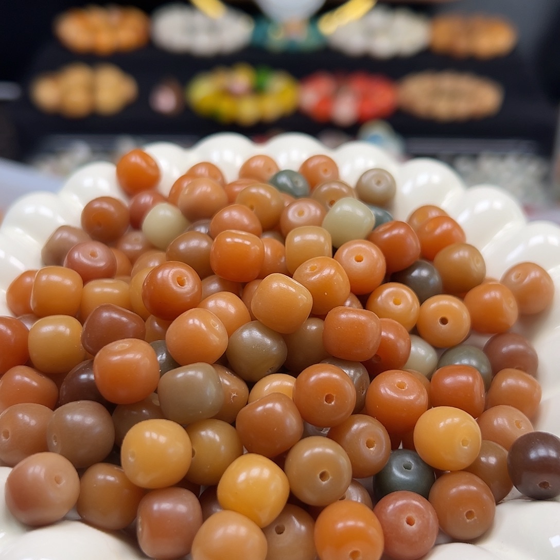 手串菩提根/象牙果卡11老料黄桶500颗