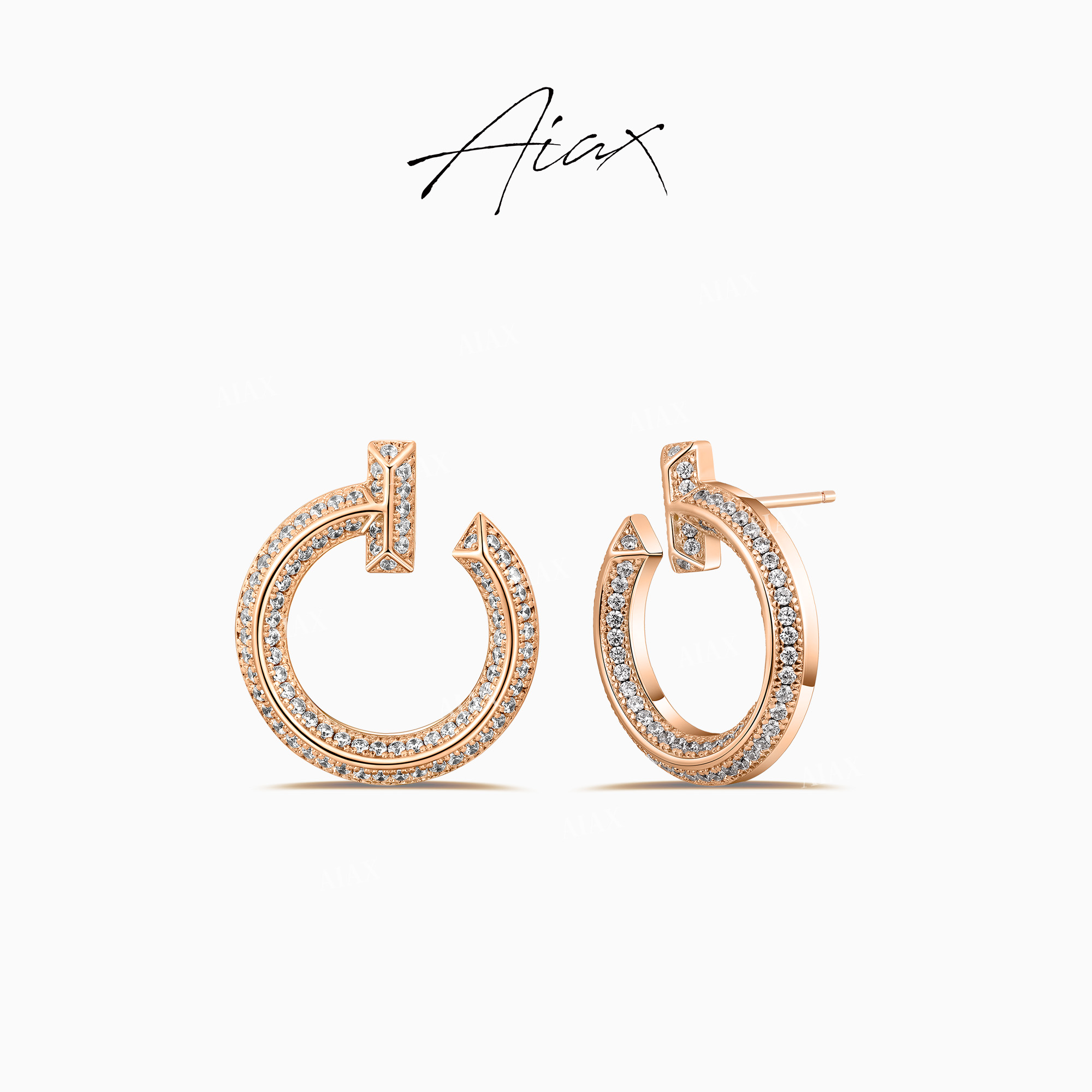 AIAX 秋上新【反转】时尚百搭女生小饰品高颜值钉子耳环TSL1395