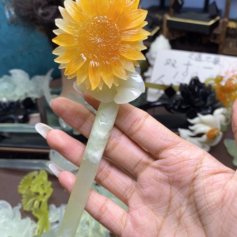 【闪购商品】未镶嵌蛇纹石玉发饰暖*