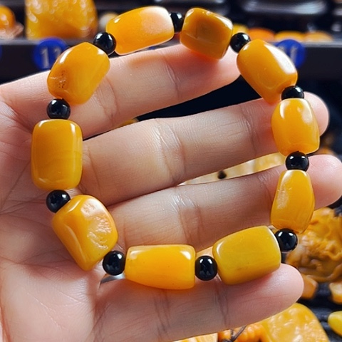 田黄石空*客原石手串