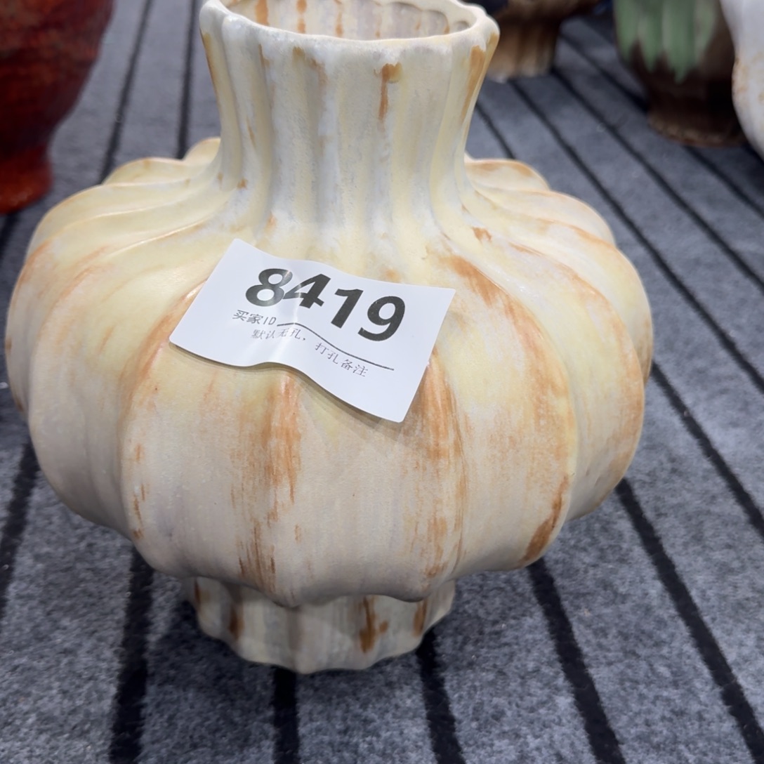 如***果陶摆件景德镇高温花瓶编码8419高28口8默认无孔