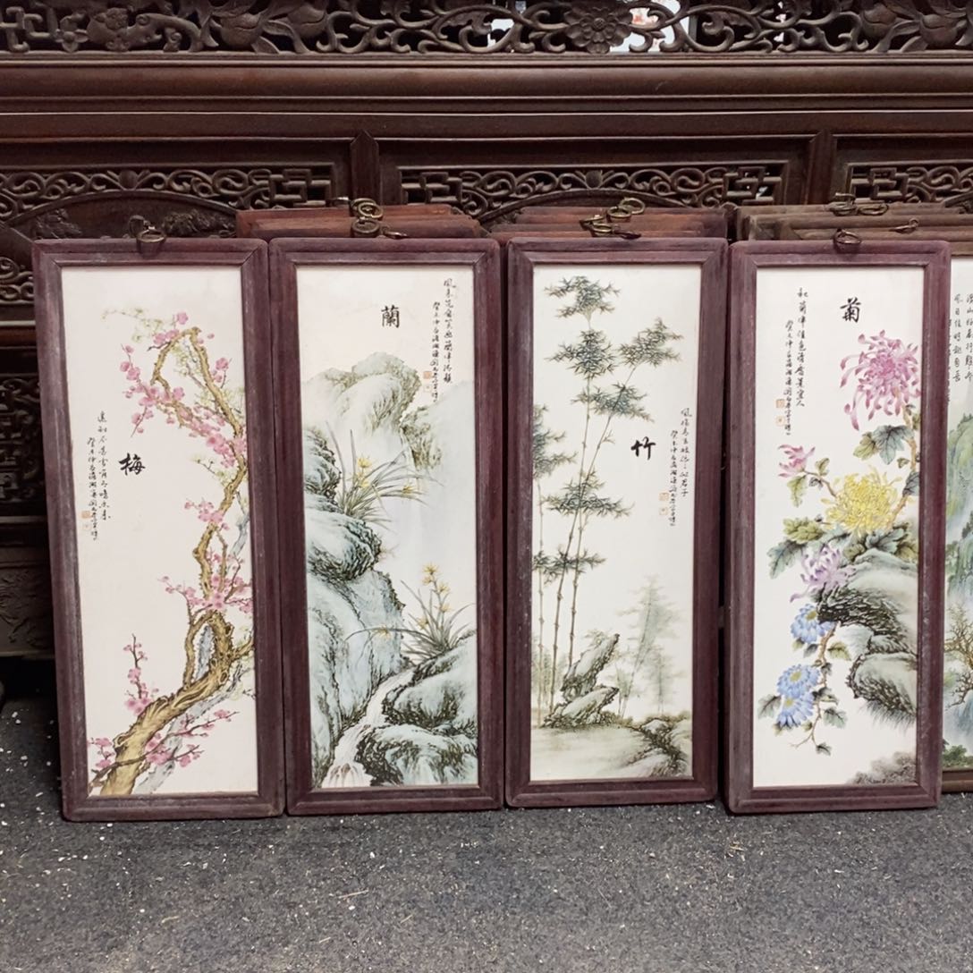 瓷片55*21*4 景德镇瓷板画柴窑烧制