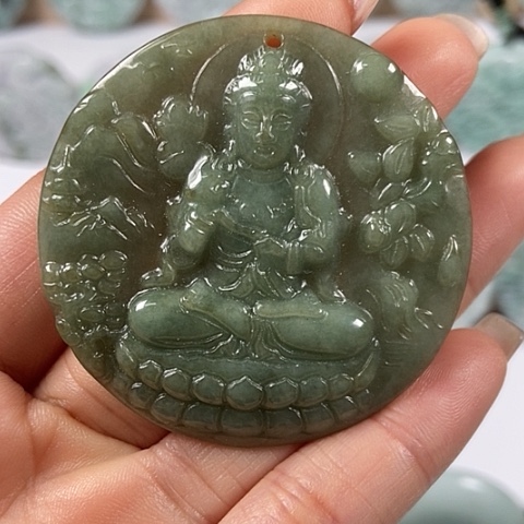 翡翠颈饰未镶嵌大势至菩萨