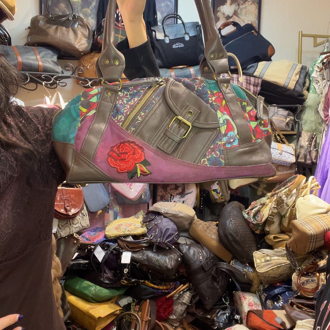 蚕丝花花复古托特