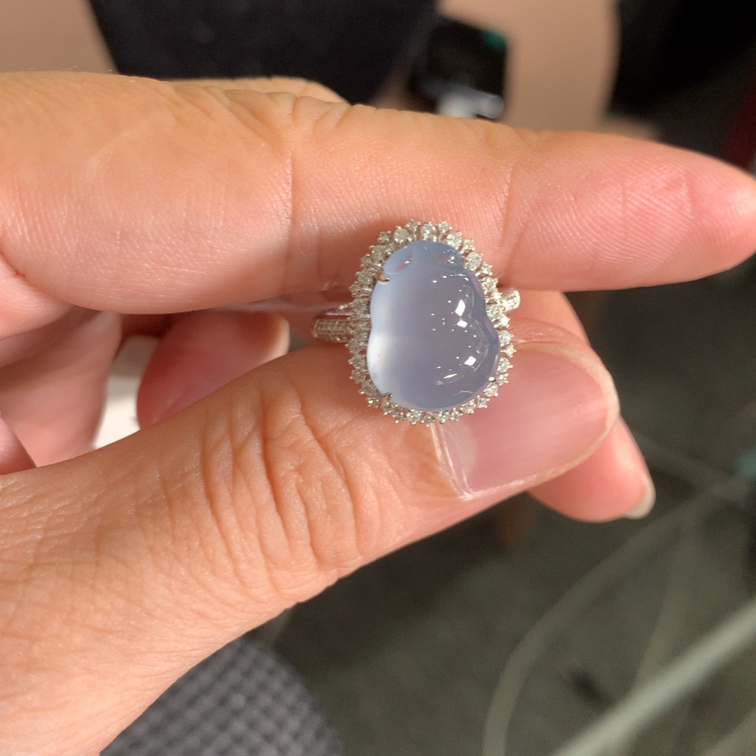 翡翠18K金镶嵌戒指翡翠