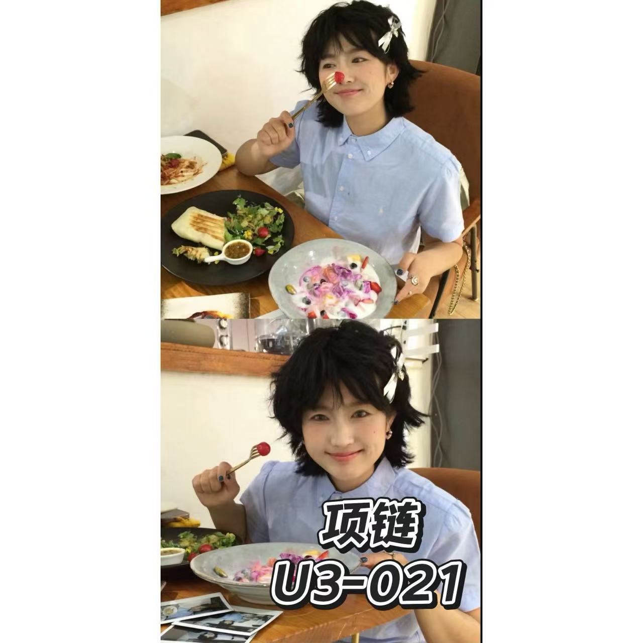 铜合金仿珍珠项链 U3-021紫色小米珠QQ紫桑葚白锆串珠项链