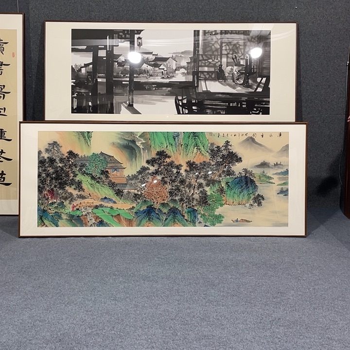 国画手绘作品带框