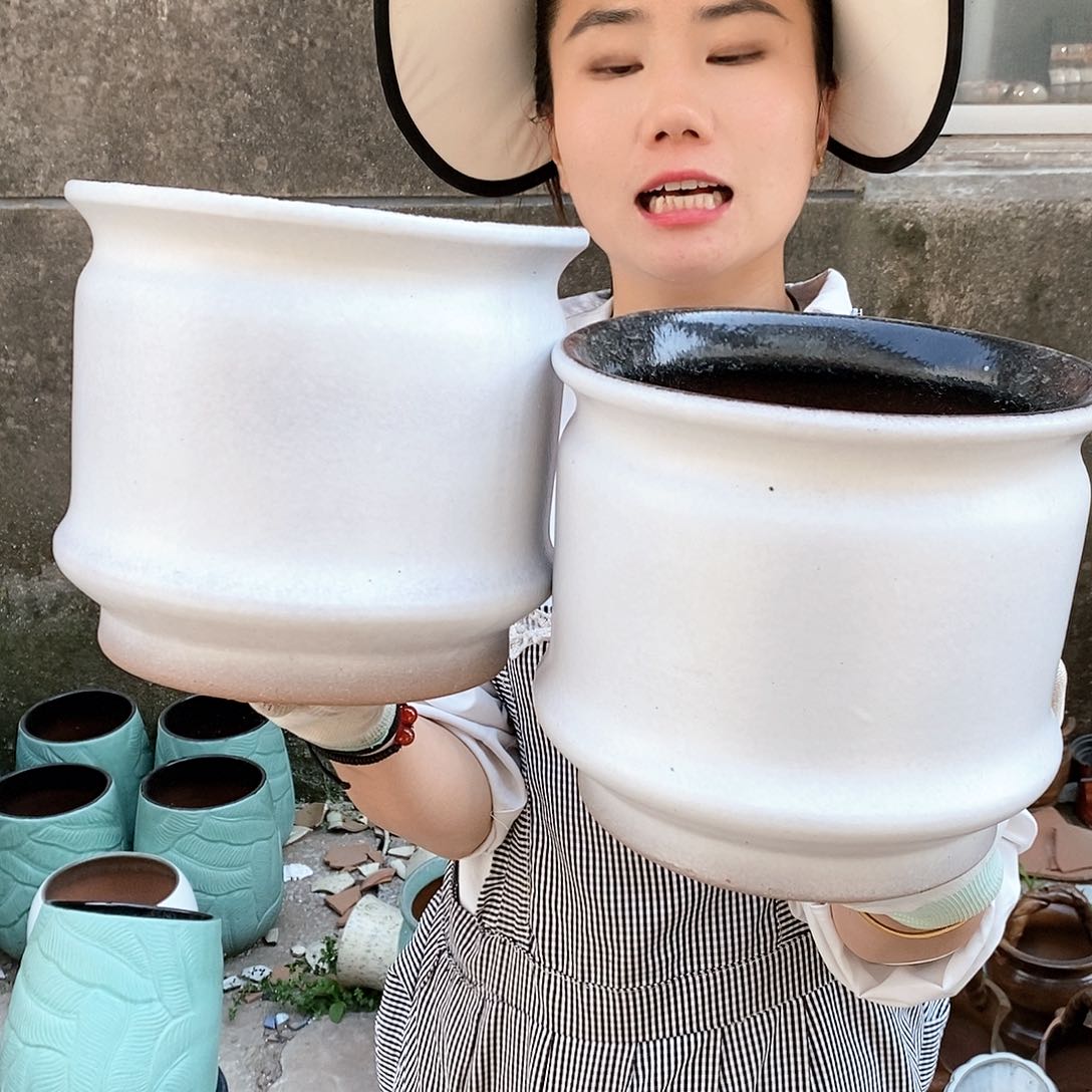 紫砂花盆正品口20高18