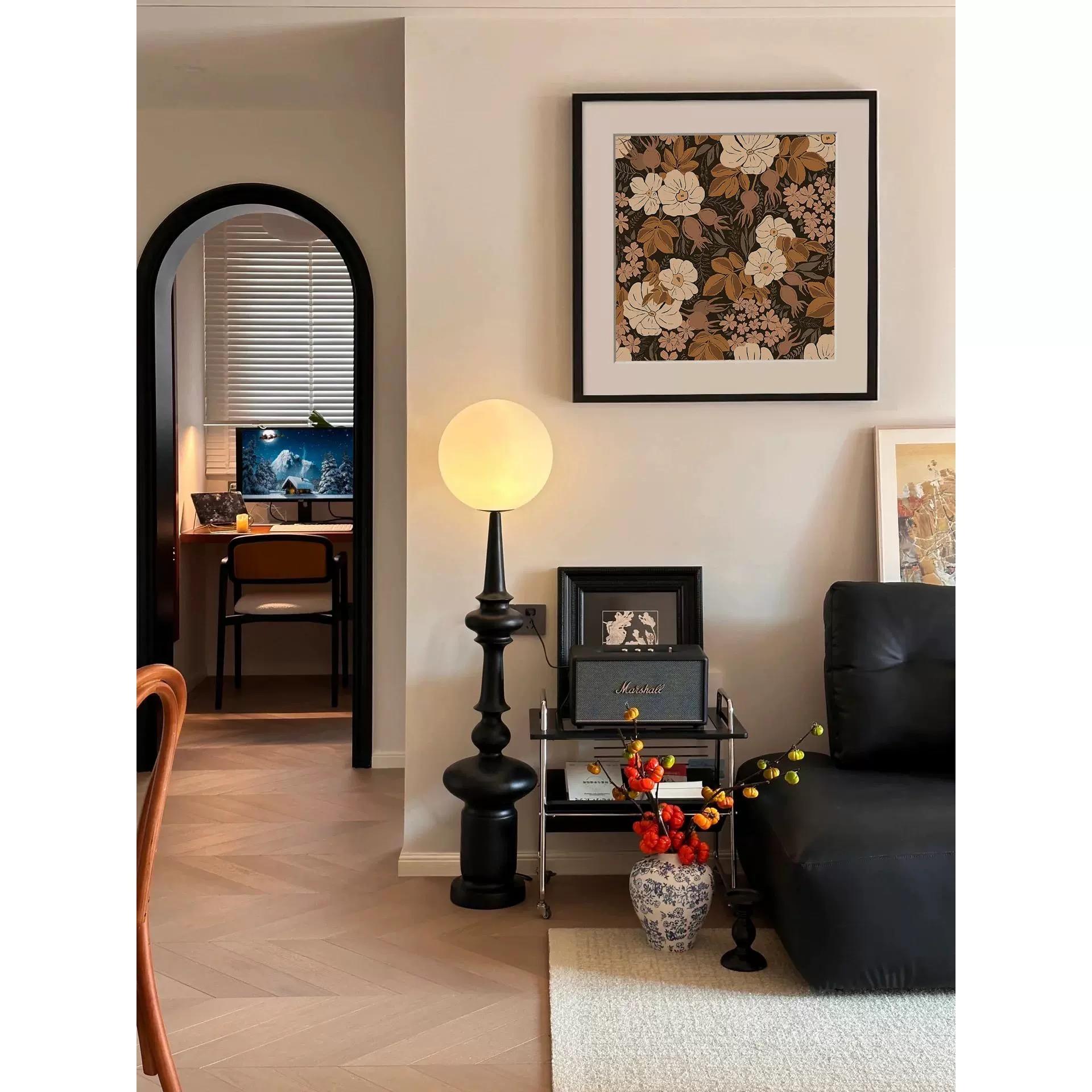 中古风AB款花卉肌理板画餐厅卧室茶室客厅走廊玄关方形装饰壁画