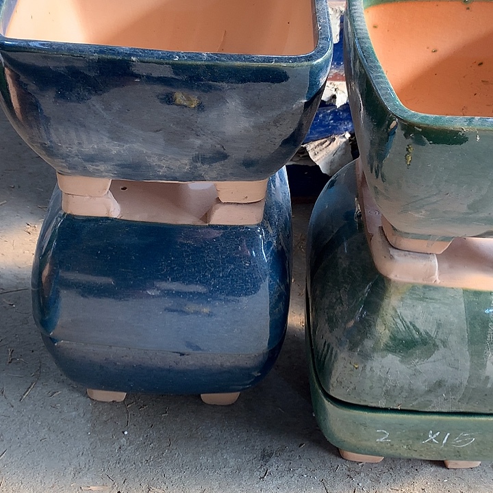 花盆紫砂     紫砂处理四方盆25口径