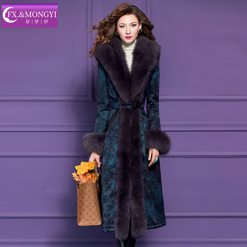 菲梦伊狐狸毛领提花重工加厚显瘦气质冬原创新款时尚羽绒服68260