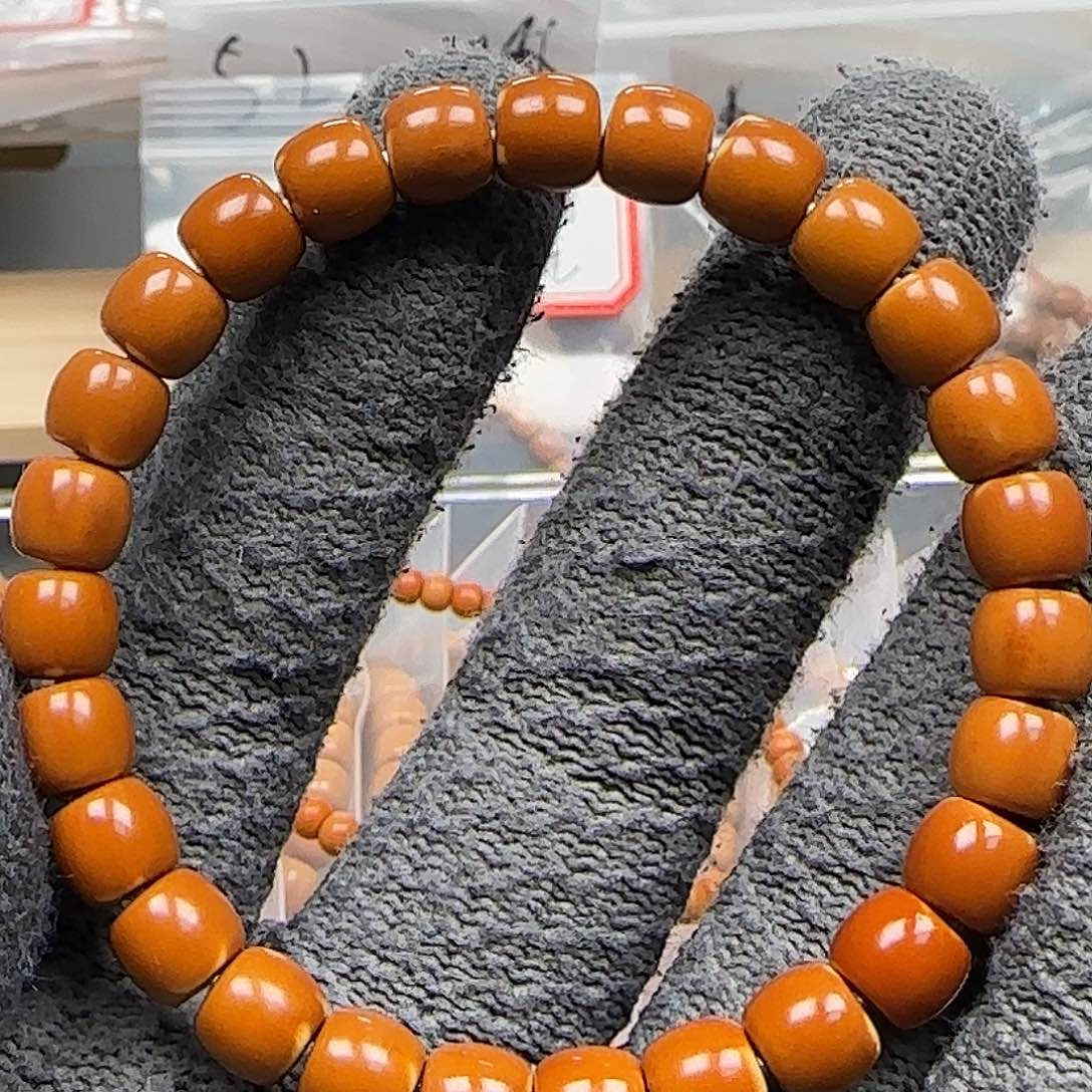 手串/手链橄榄核8.0mm老挝单圈爆红核尖极限弧三花