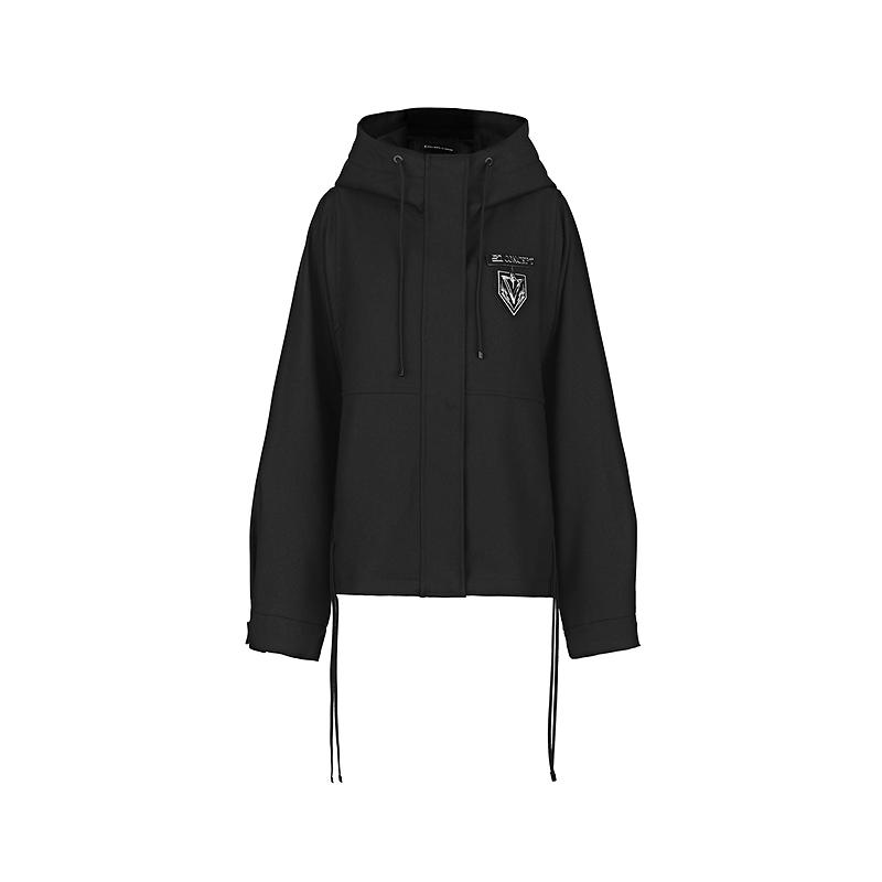 sdeer圣迪奥女装25年新品时尚高领连帽字母两件套羽绒服S25483117