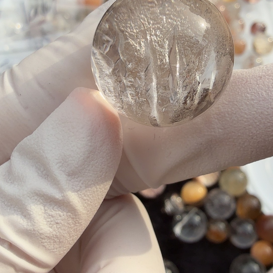 晓***-水晶珠宝半成品未镶嵌晶中晶21.2mm定制不退换