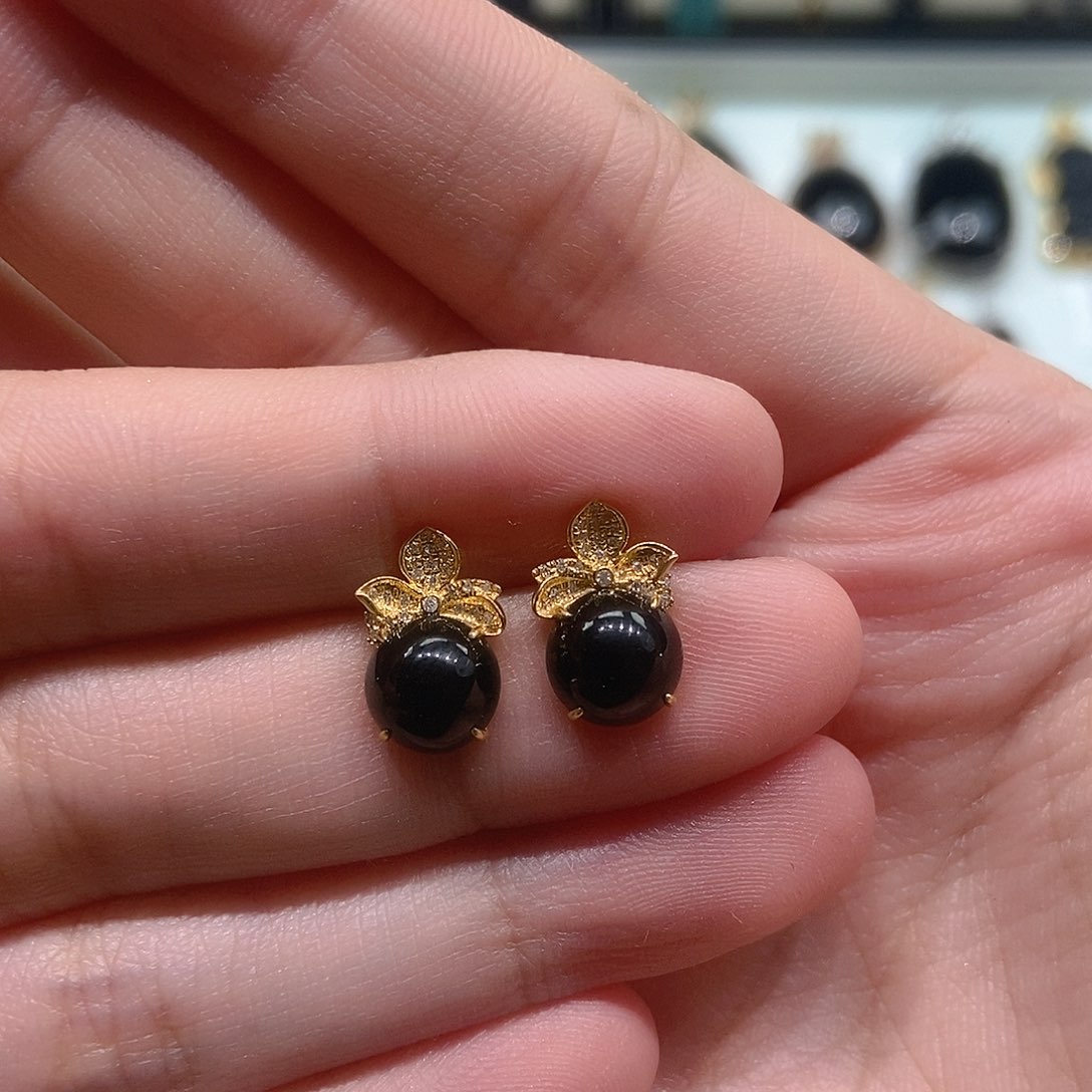 翡翠耳饰18K金镶嵌?****?耳饰