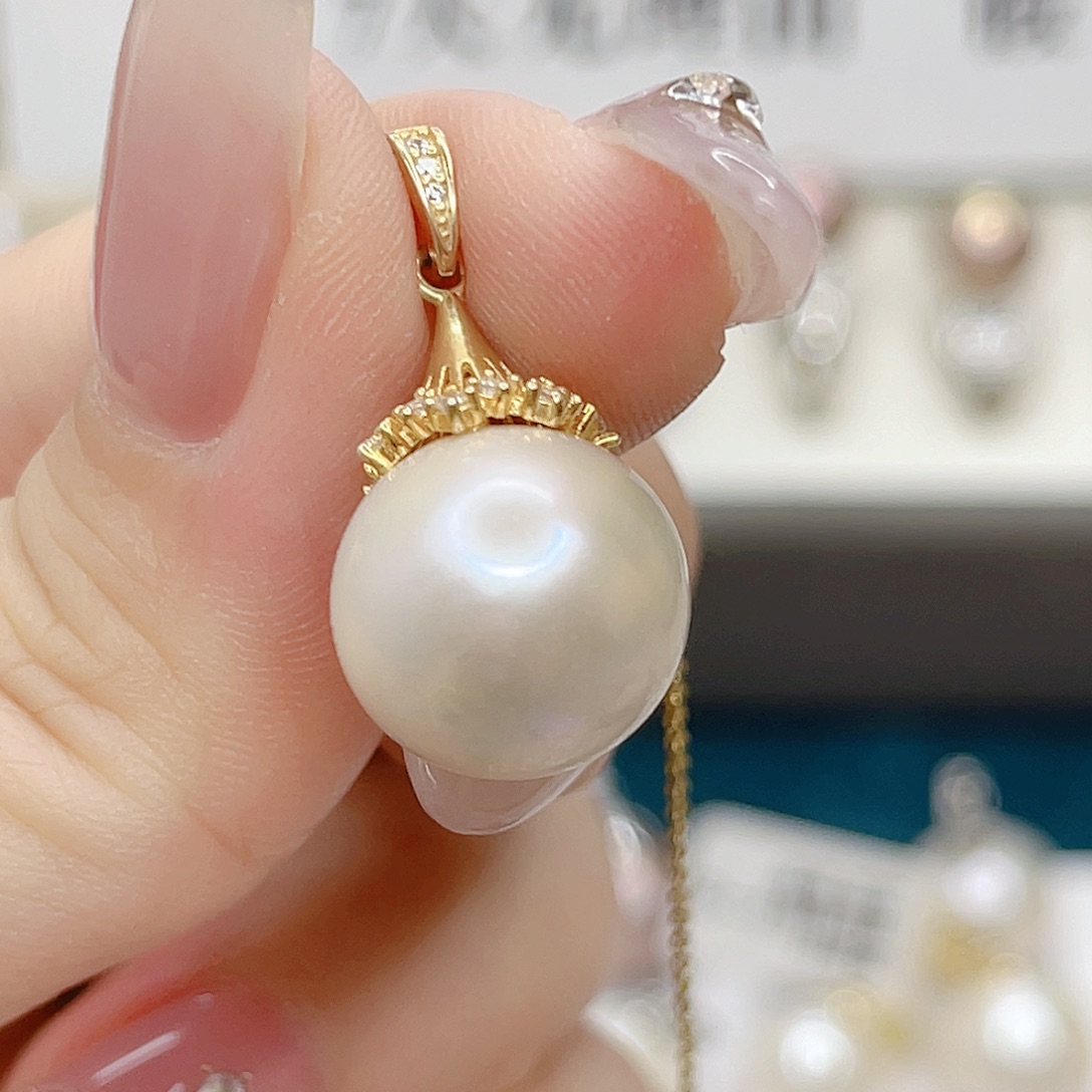 青***号吊坠(不含链)银S925镶嵌淡水珍珠