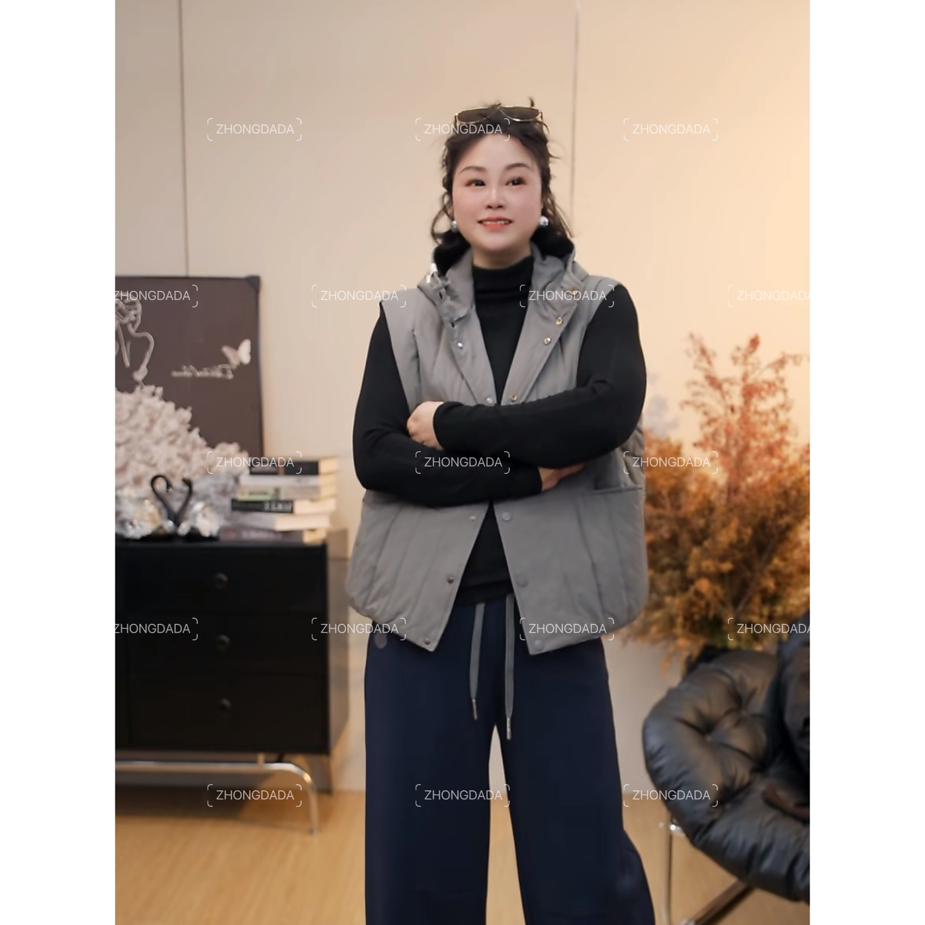 ZHONG大大【】休闲宽松无袖马夹外套冬季新款百搭简约马甲12070