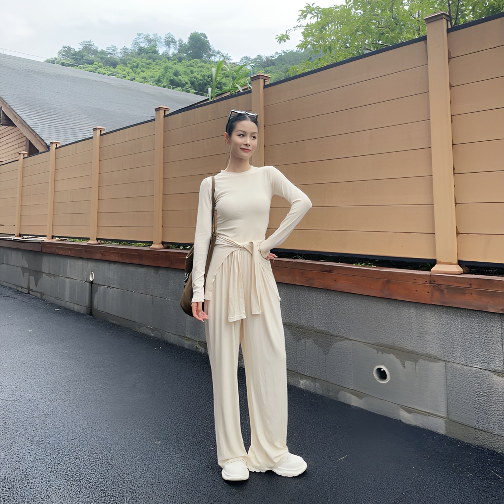 2025新款现代舞古典舞上衣直筒裤披肩三套装日常休闲中国舞舞蹈服