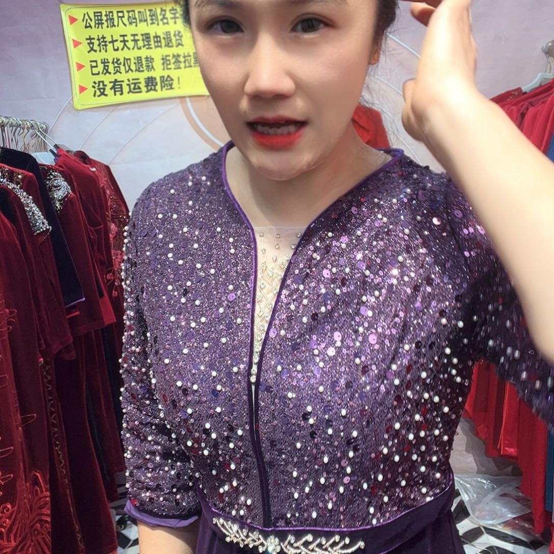 刺****2xl码旗袍连衣裙礼服