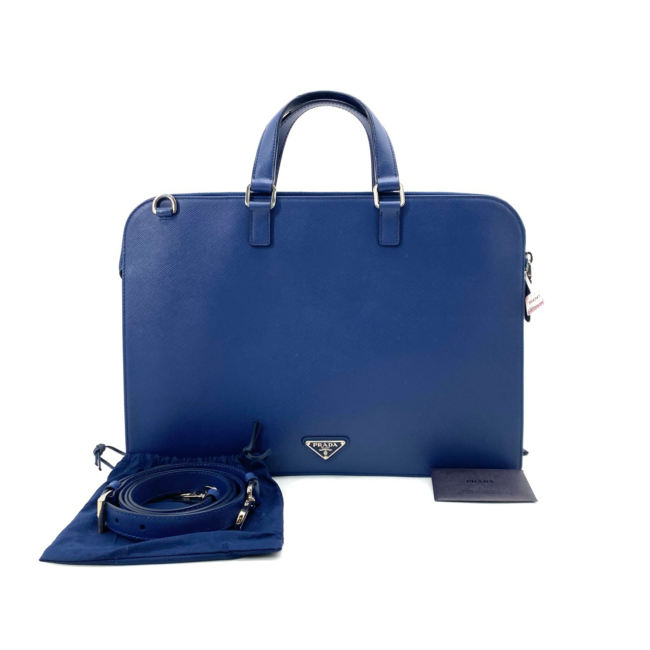 未使用 Prada/普拉达 蓝色全皮公文包 尺寸38/27经典商务时尚男士